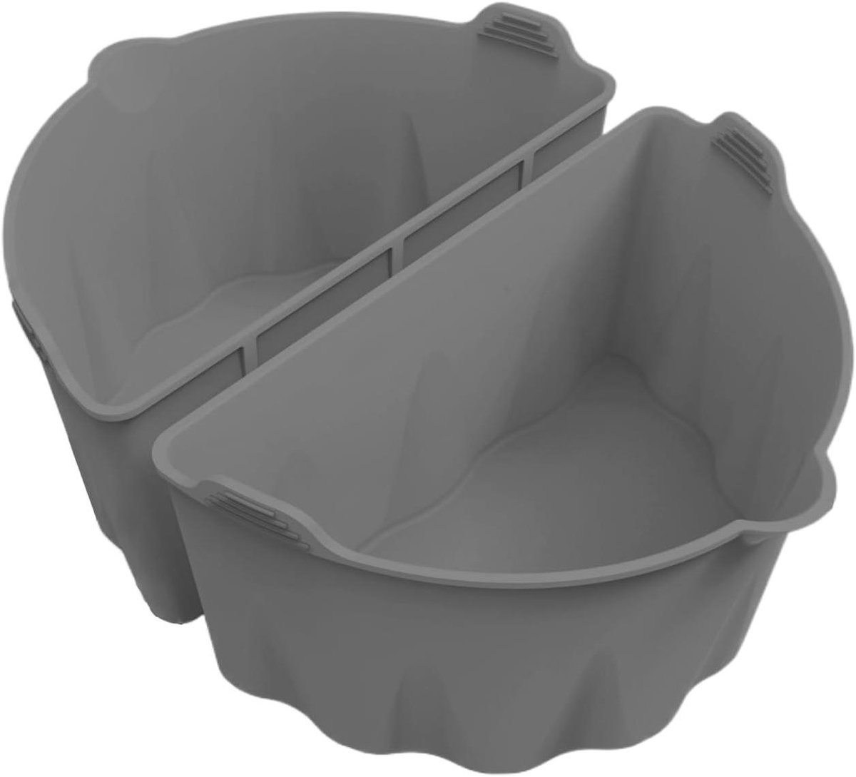 Silicone Binnenvoering Kookpot - Kookpot Divider - Maaltijden Scheiden - Vaatwasmachinebestendig - 5.5 x 15 x 5.5 cm - Grijs