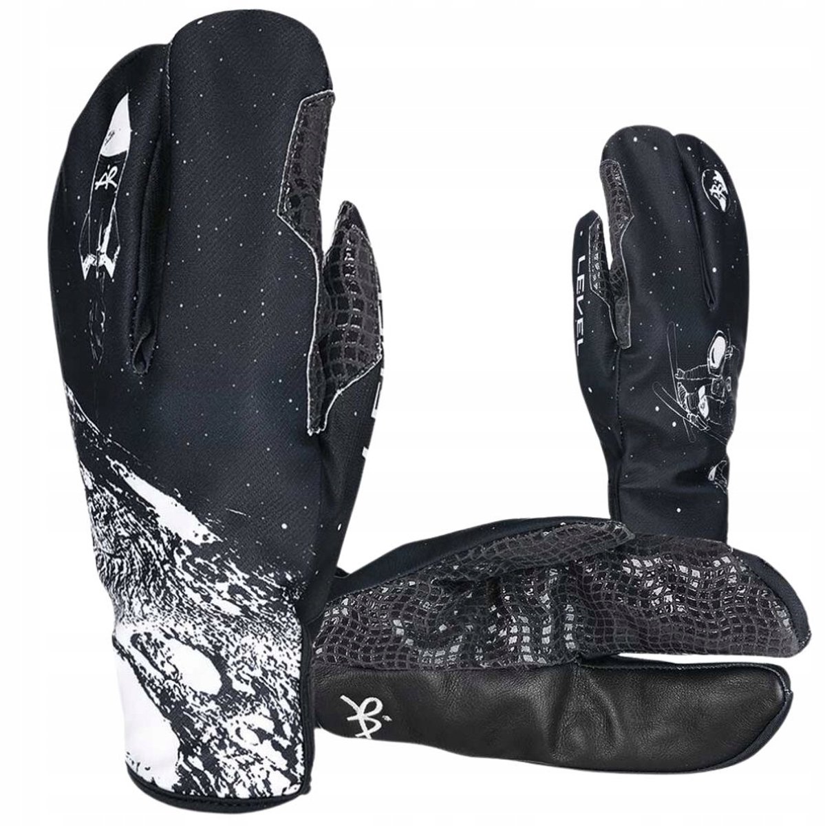 Level Pro Rider Lobster Ski-/Snowboardhandschoenen Unisex /L Zwart