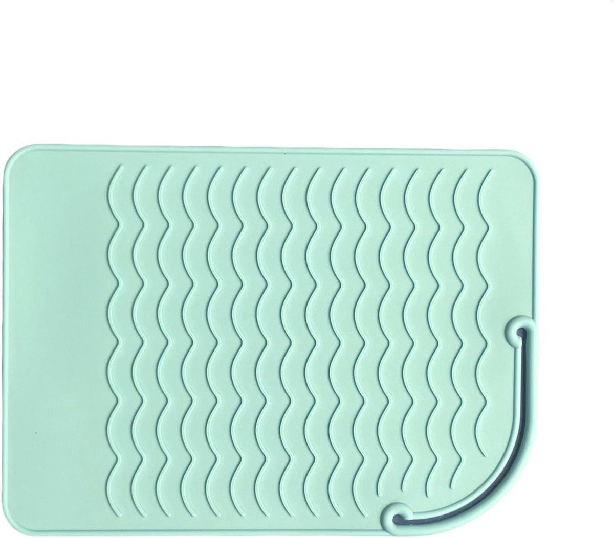 Krultang Mat - Hittebestendige Mat - Styling Beschermen - Antislip Siliconen - 21.7 x 15.6 cm - Groen