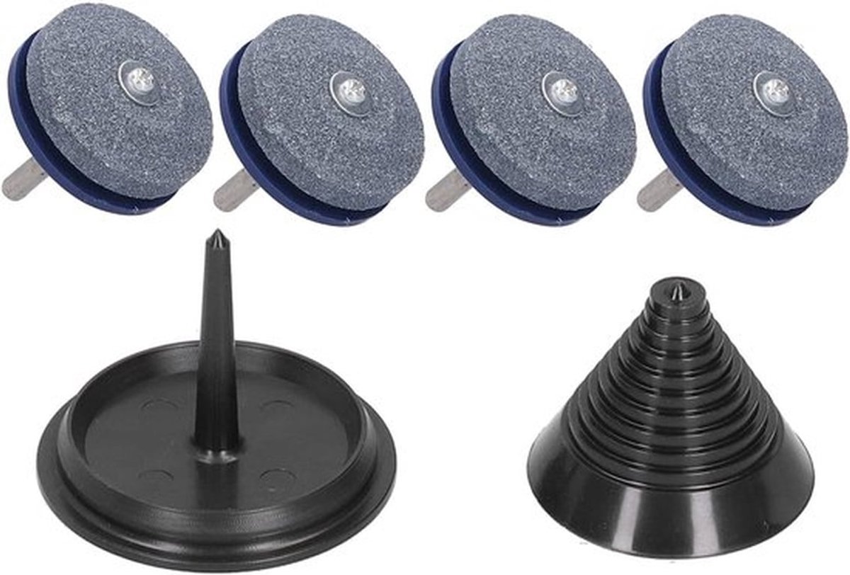 Slijper voor grasmaaier - Slijper voor tuingereedschap - 4 stuks - met balancer - Wetsteen - Slijtvaste slijper - voor elektrische boormachine, heggenschaar, grasmaaier