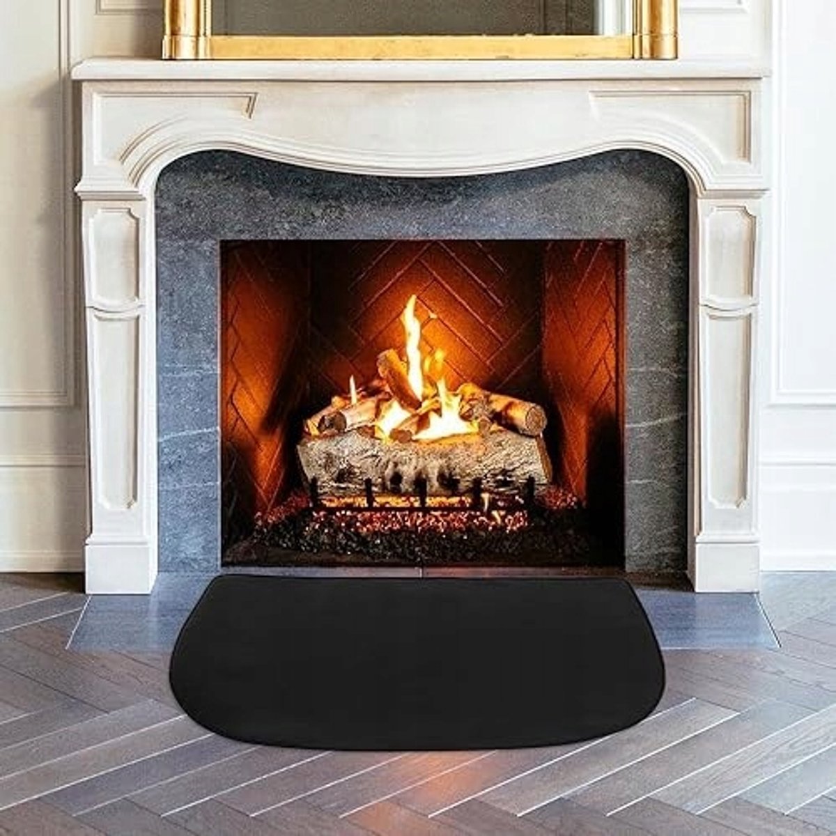 Halfronde Vuurvaste Mat 102x50 cm - Vloerbescherming voor Kachel