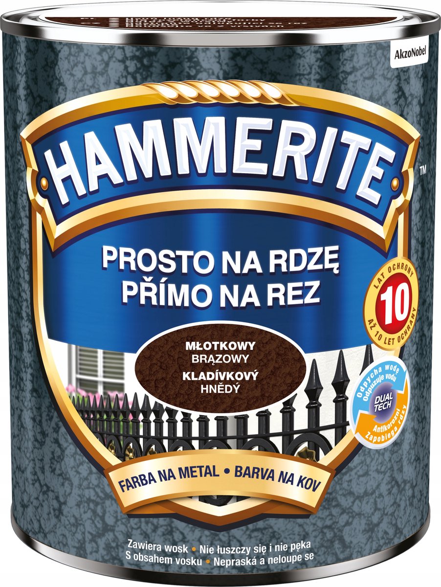 Hammerite Direct op roest hamer 0,7 l, bruin