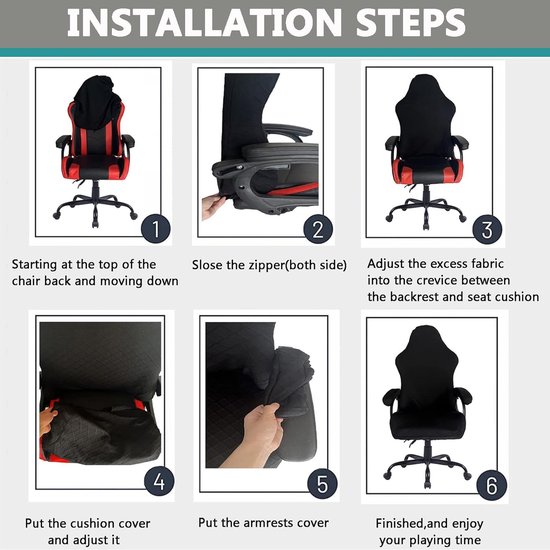 Gaming Stoelhoes - Stoel Beschermhoes - Gaming Setup - Elastisch Materiaal - 40-64cm Hoogte - Roze — afbeelding 2