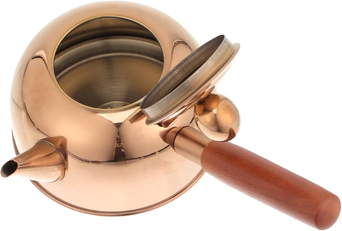 RVS Waterkoker - Theepot Koffiepot - Water Koken - Zijhandvat Ontwerp - 500 ml - Roségoud