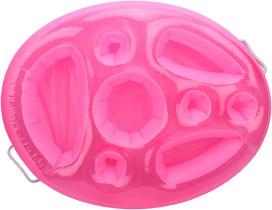 Opblaasbaar Dienblad - Zwembad Tafel - Drankjes Koel Houden - Verzwaarde Stabiele Basis - 70x50x15cm - Roze — afbeelding 5