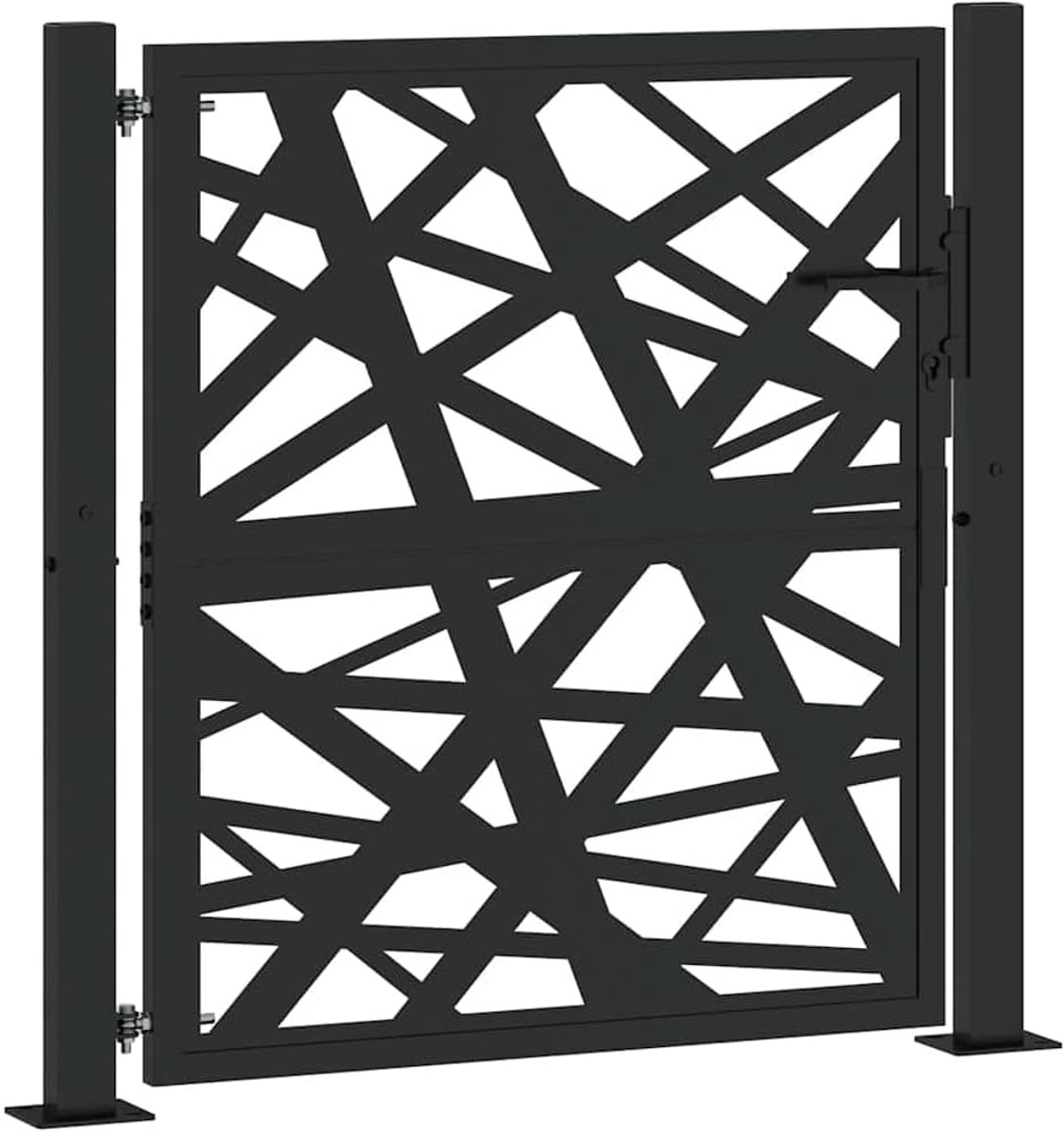 Tuinpoort Staal - Tuindeur Hek - Toegang Afbakenen - Uniek Lichtdesign - 100 x 100 cm - Zw