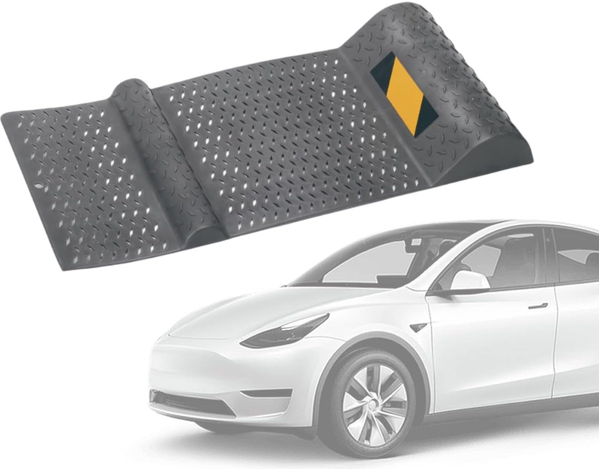 Parkeerstop Garage - Bandenstopper Positionering - Voertuig Positioneren - Antislip Veiligheid - 52.8 x 26.8 x 5.4 cm - Zwart