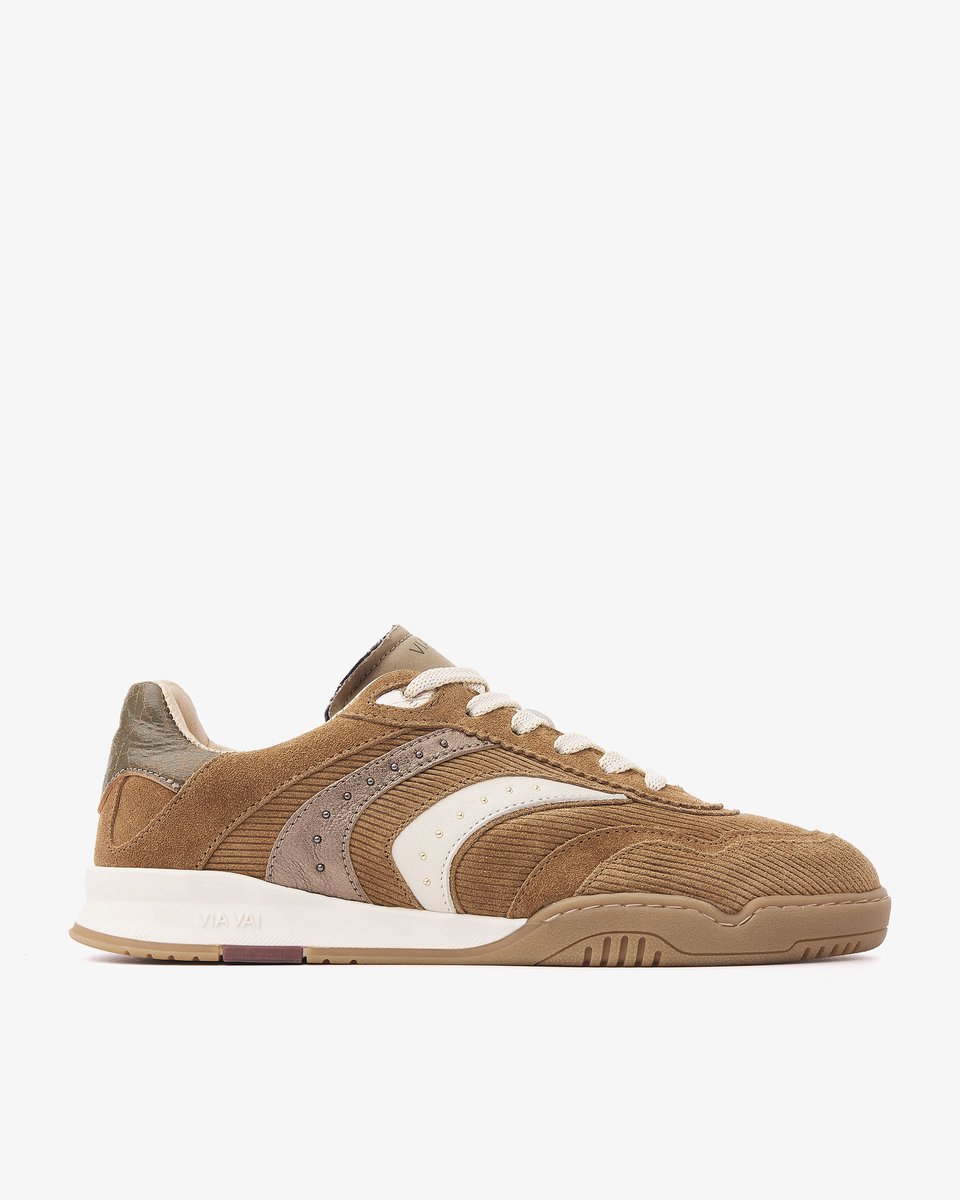 VIA VAI Kris Pax Sneakers Dames - Leer,Suède,Textiel - Beige - Maat 42