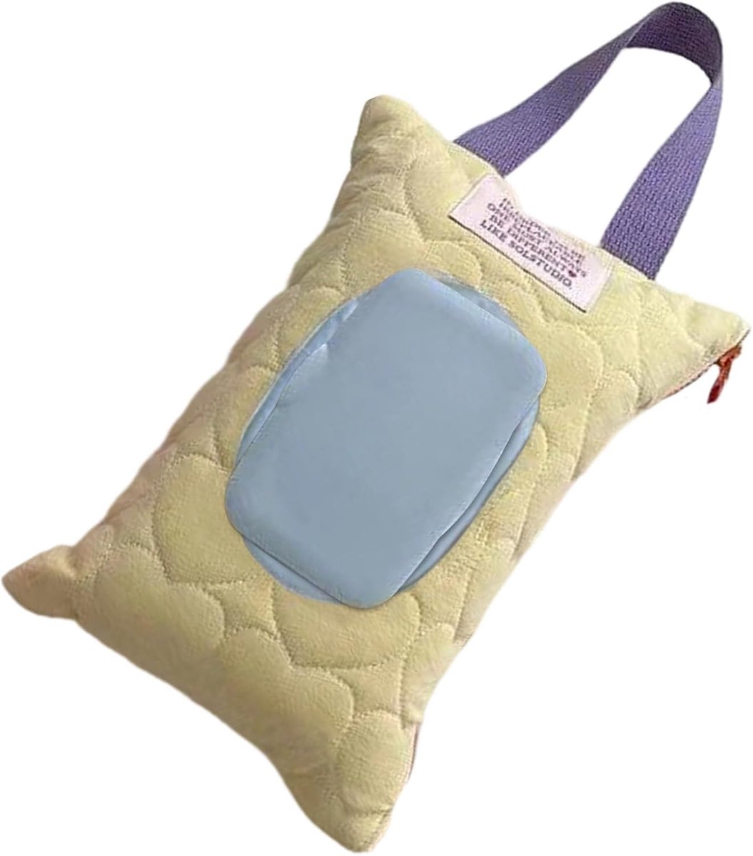 Luierdoekjes Dispenser - Natte Weefselhouder Tas - Babyverzorging Onderweg - Opvouwbaar Ontwerp - 23 x 17 cm - Geel
