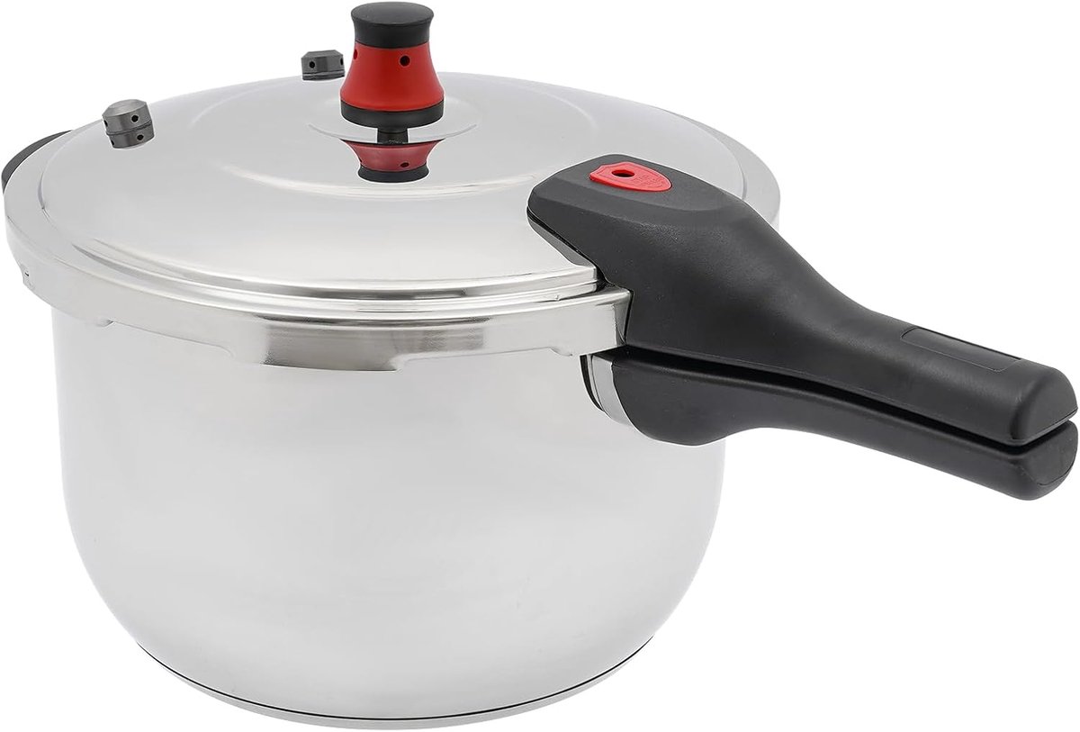 Drukpan RVS - Snelkookpan Stoofpan - Snel Koken - 80Kpa Hoge Druk - 6.8 Liter - Zilver