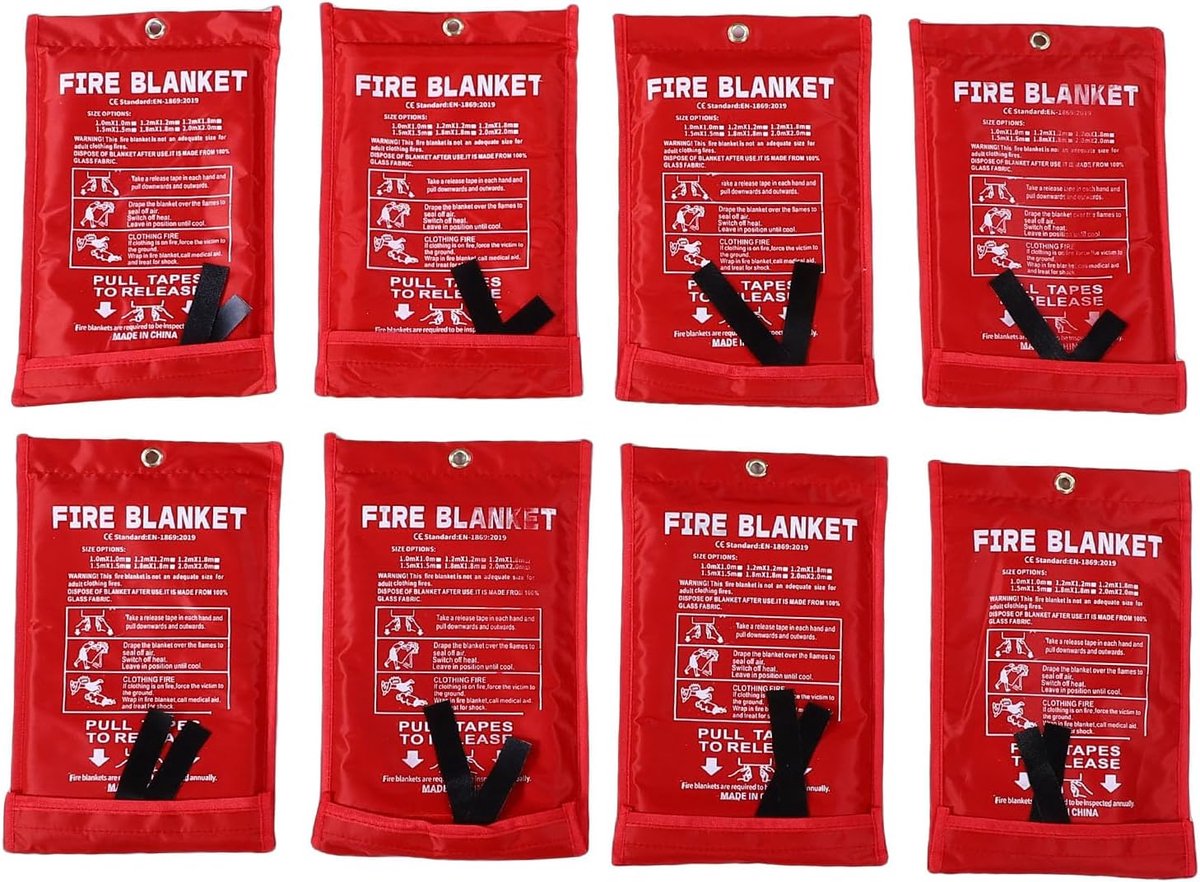 Brandblusdeken Glasvezel - Nooddeken Vuurdeken - Brand Veiligheid - Snelle Blussing - 1m x 1m - Grijs