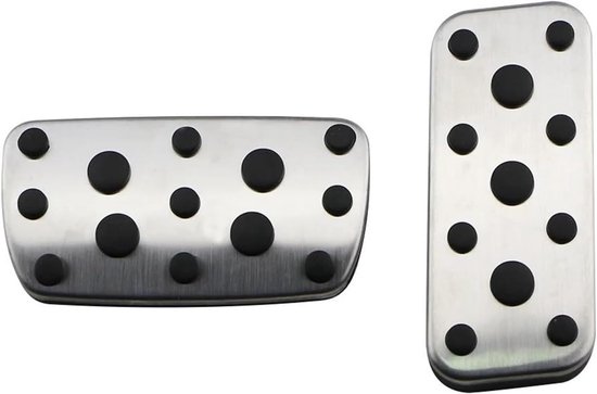 Antislip Pedaalhoezen - Auto Pedaal Covers - Verbeterde Rijcontrole - Roestvrij Staal - Set van 3 of 4 - Zilver Zwart — afbeelding 5