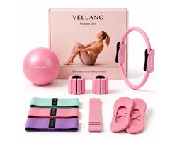 VELLANO Pilates Set 10-delig – Ring, Bal, Weerstandsbanden & Gewichten