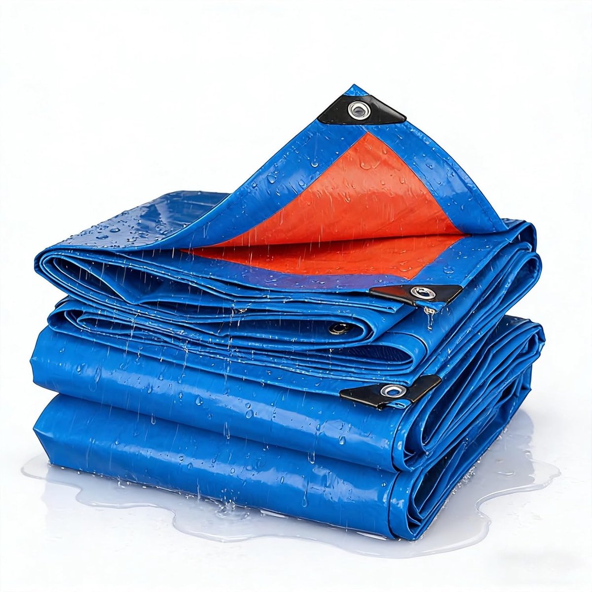 Zeildoek Waterdicht - Afdekzeil Tarp - Spullen Beschermen - Versterkte Randen Oogjes - 160 x 280 cm - Blauw