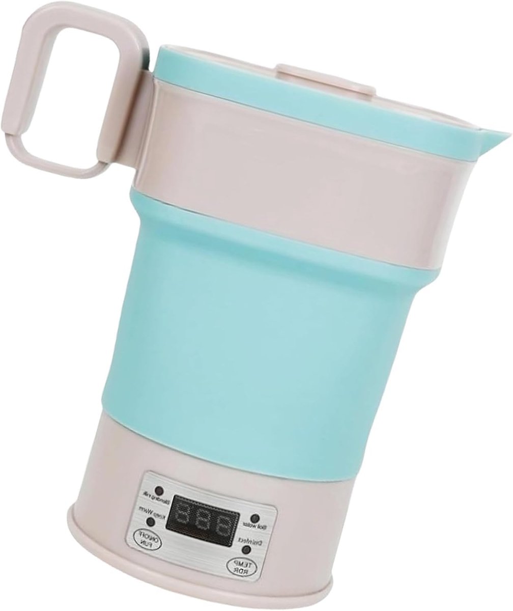 Opvouwbare Waterkoker - Reis Waterfles - Snel Water Koken - Siliconen Textuur - 800 ml - Blauw