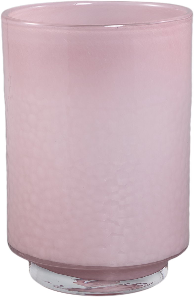 PTMD Hervy Pink Glass Vase Round Straight On Foot