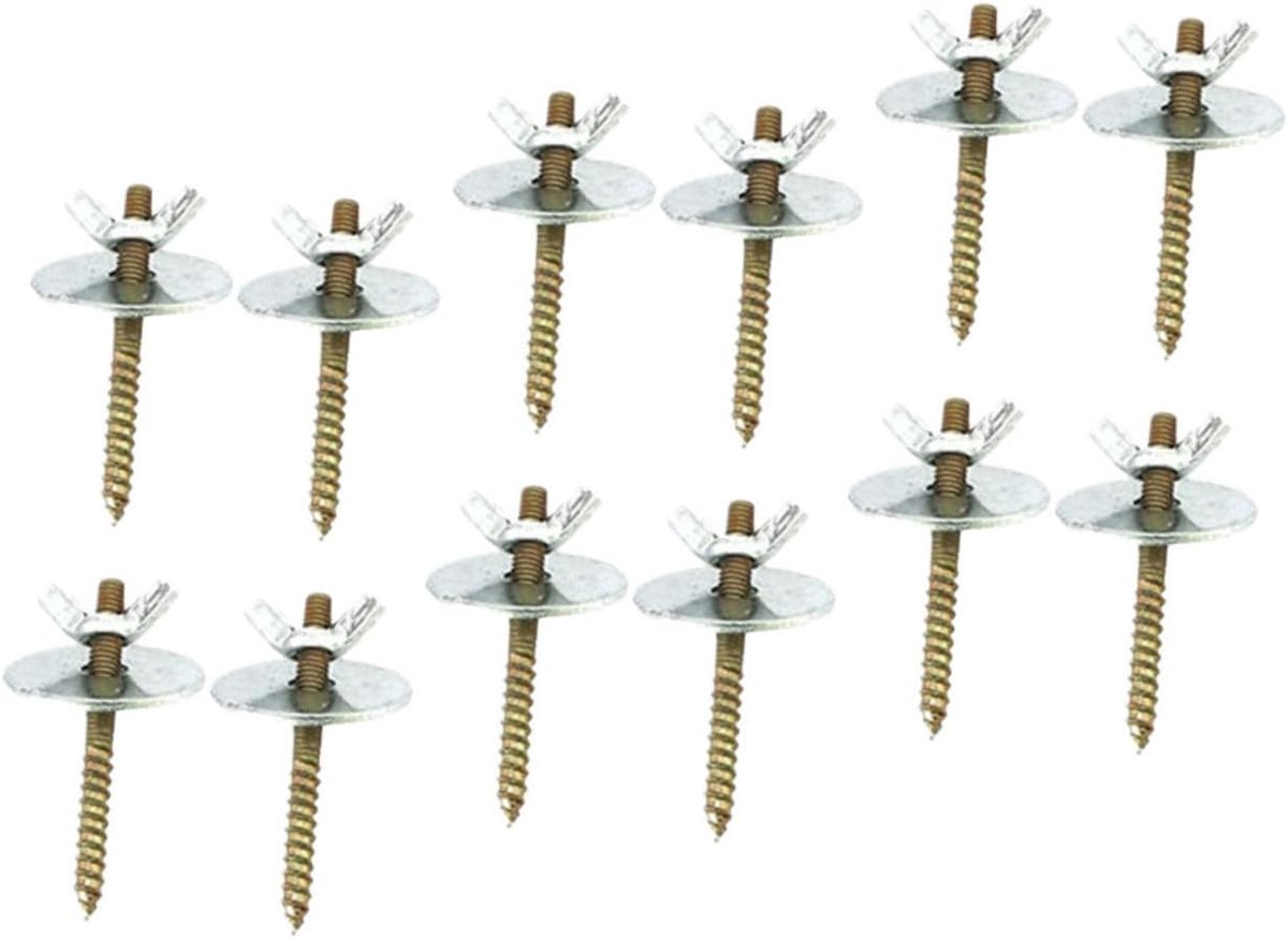 Vogelkooi Schroeven - Bevestigingsset Vogelstok - Kooi Onderhoud - Metalen Materiaal - 12 Stuks - Zoals Getoond