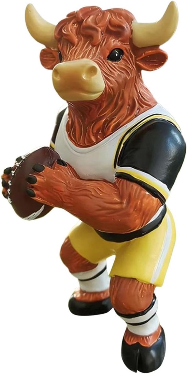 Voetbalbeeld Hars - Sportbeeld Figuur - Woondecoratie - Levendige Kleuren - 125 cm - Bruin
