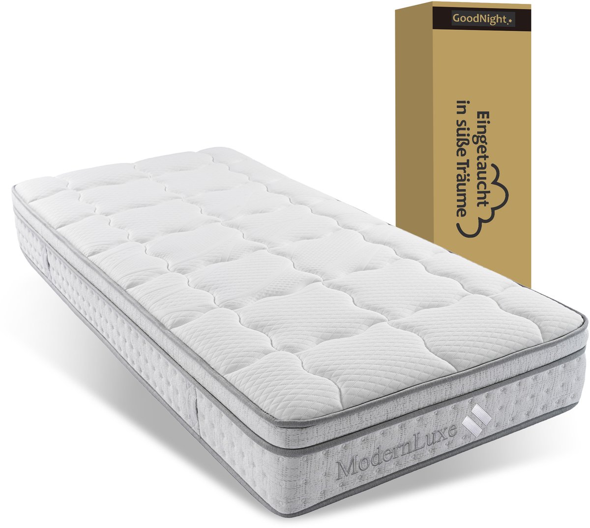 Matras - 90x200cm - H3 Gemiddelde Hardheid - 25cm dik - Ergonomisch - Koudgeschuimd schuim - Elastisch en ademend - Comfort - Wit