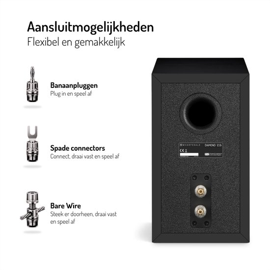 Wharfedale Diamond 12.0i Boekenplank Speaker - Heldere Middentonen - 2-weg - 100mm Driver - 55Hz-20kHz - Passieve Speaker - Zwart van Merkloos — afbeelding 4