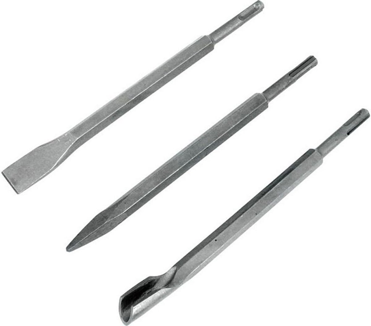 Beitel SDS PLUS - Steenbeitel Set - Muren Bewerken - Gehard Staal - 3 stuks - Zilverkleurig