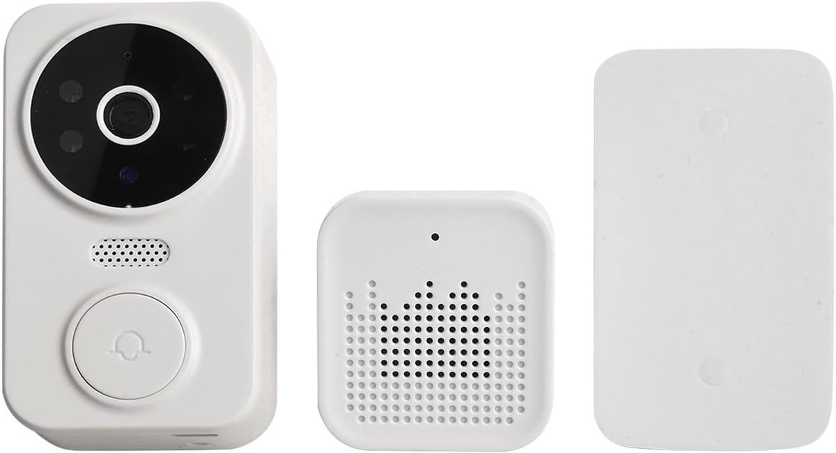 Draadloze Deurbel - Video Intercom - Voordeur Bewaken - Tweerichtingsaudio - 11 x 10 x 5 cm - Wit