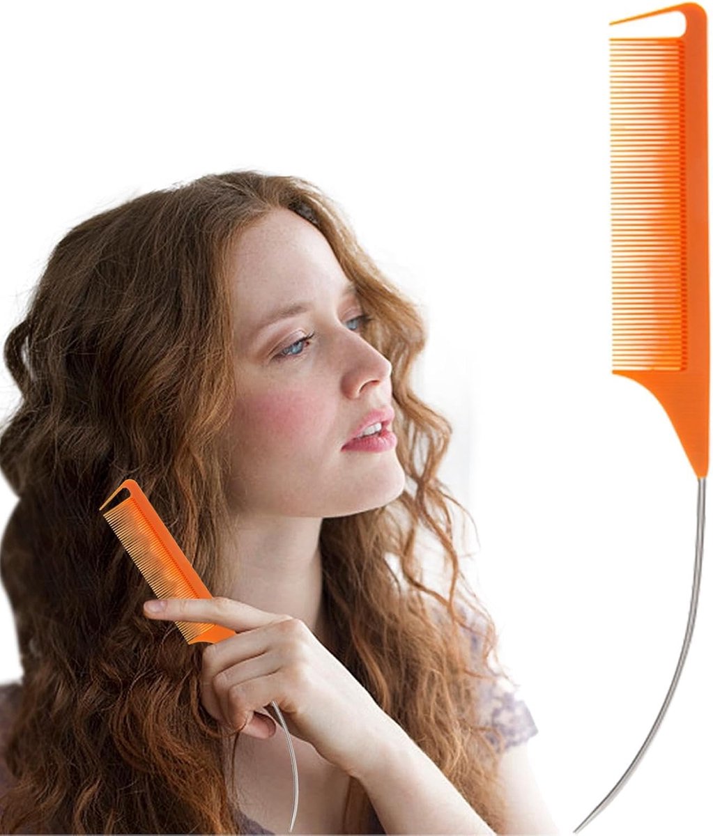 Staartkam - Puntige kam Stylingkam - Haar Volume Creëren - Antistatisch Ontwerp - 23 cm - Zwart