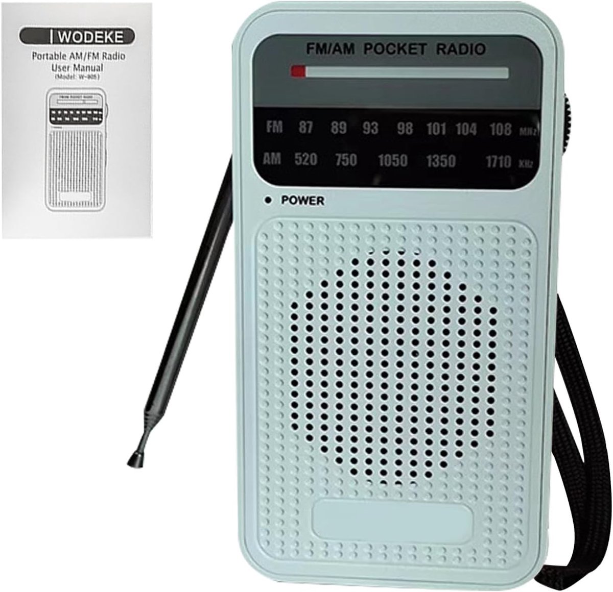 Draagbare Radio - Zakradio Batterij - Muziek Luisteren - Hoge Gevoeligheid - 13x7.2x3.1cm - Wit