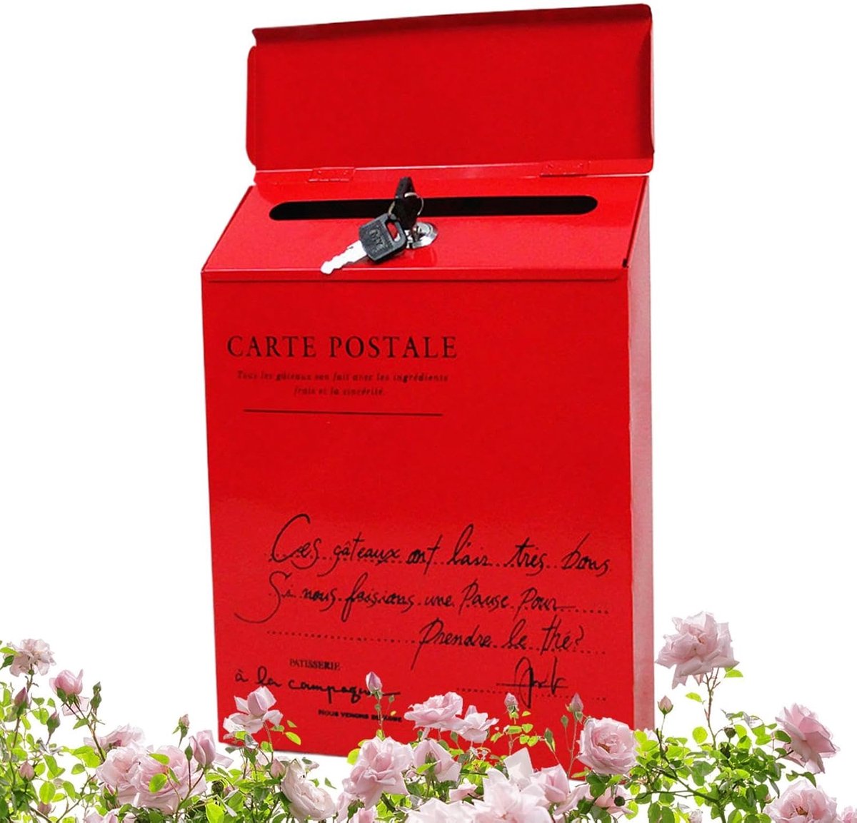 Brievenbus Wandmontage - Posthouder Buiten - Post Ontvangen - Waterdicht Metaal - 30 x 23 x 6 cm - Rood