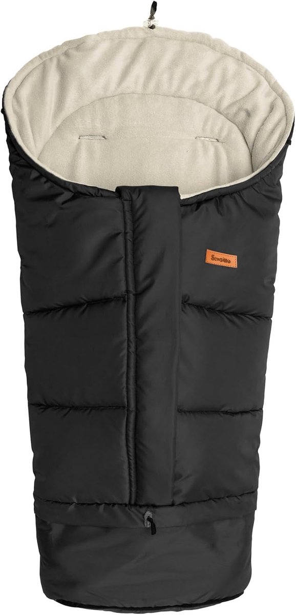 Voetenzak kinderwagen - Reiswieg buggy - Winterse uitjes - Warm fleece gevoerd - 80 x 40 cm - Zwart