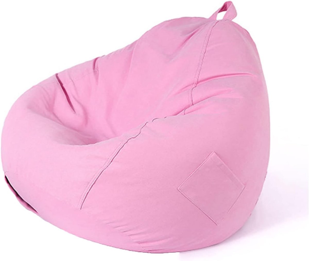 Zitzak Stoel - Lounge Zitzak - Ontspannen Zitten - Zachte Katoen Stof - 130 x 110 cm - Roze