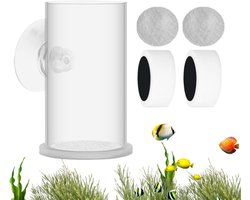 Aquarium Voederbak - Voederschaal Garnalen - Vissen Voeren - Anti-splinter Ontwerp - 13.8L x 8W cm - Transparant