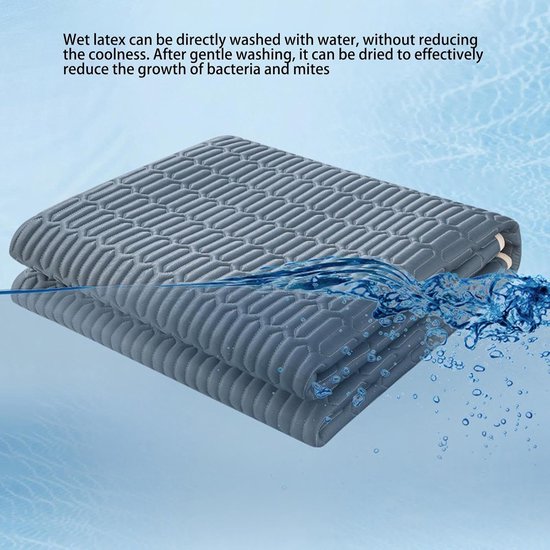 Zomerkoel Lakenmat - Koelmat Zomer Slaapmat - Comfortabel Slapen - Dubbellaags Ontwerp - 180 x 180 cm - Blauw — afbeelding 5
