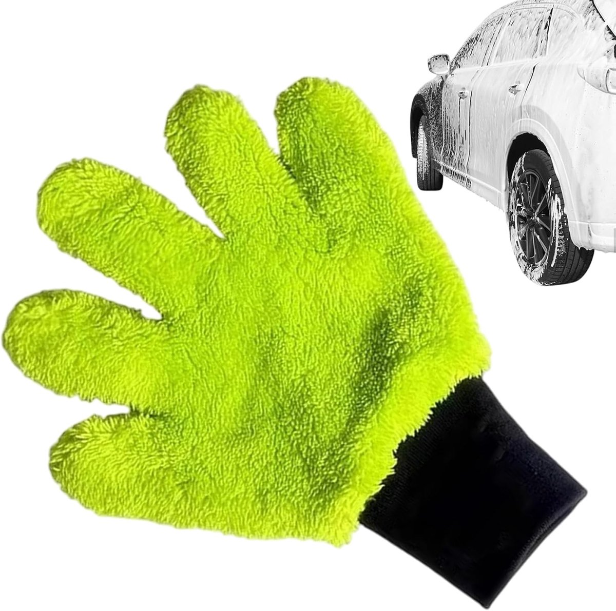 Microvezel washandjes - Autoreinigingsdoeken - Auto poetsen - Ergonomisch ontwerp - 33 x 23.7 cm - Groen