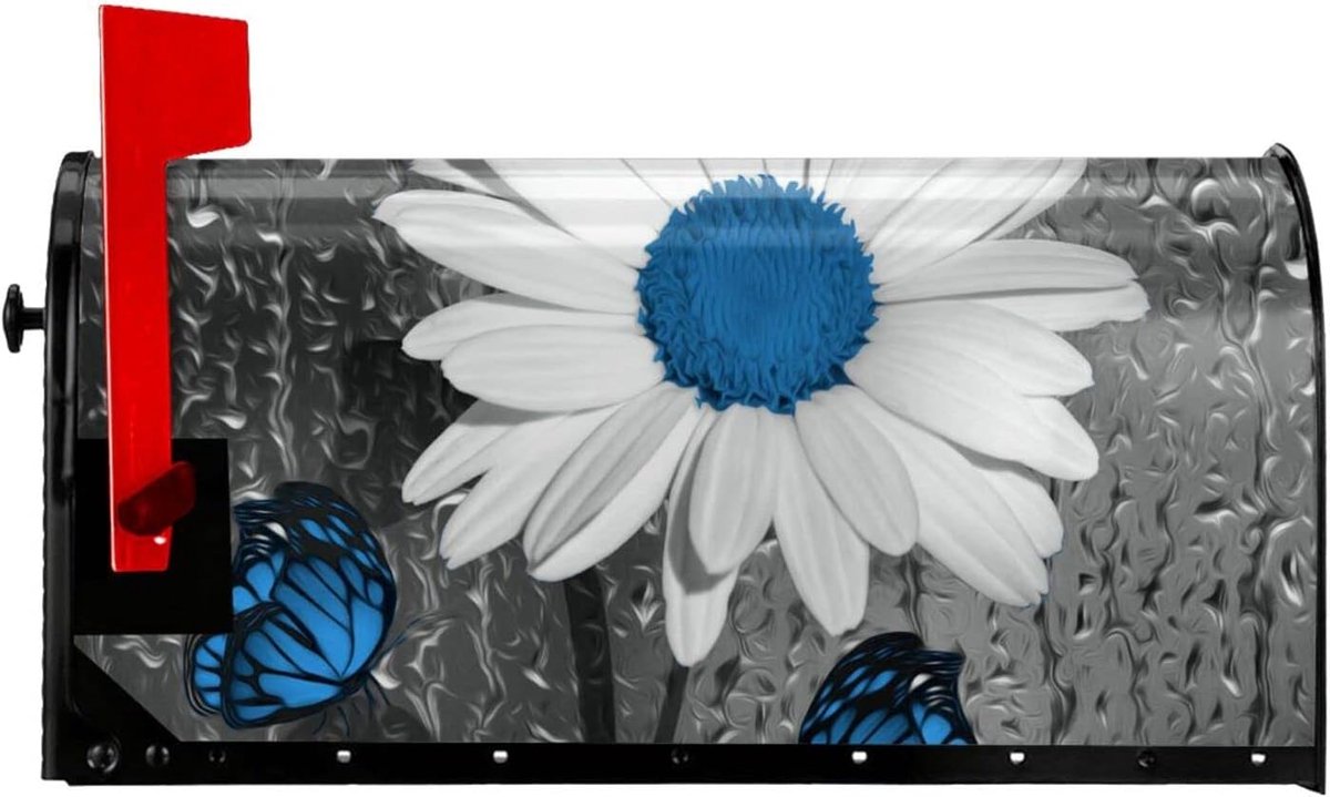 Brievenbus Cover - Brievenbus Decoratie - Buiten Versieren - Magnetische Bevestiging - Standaard Formaat - Wit Blauw