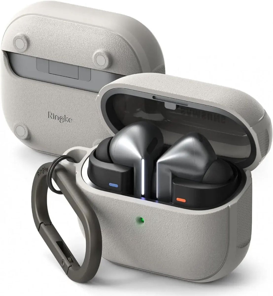 Ringke Onyx Magnetic Hoesje Geschikt voor Samsung Galaxy Buds 3 / 3 Pro - Grijs