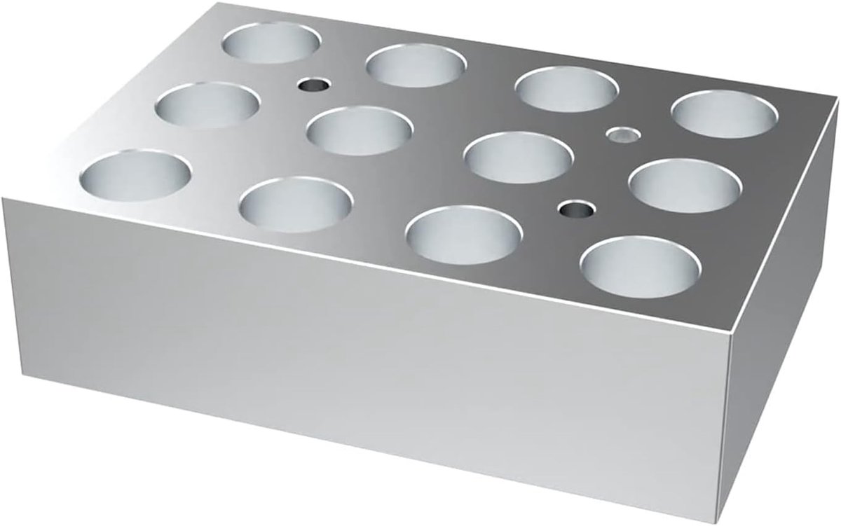 Metalen Laboratoriumbad - Hitteblok Droogbad - Experimenten Uitvoeren - Dubbele Module Gelijktijdig - 100 °C - Zilver
