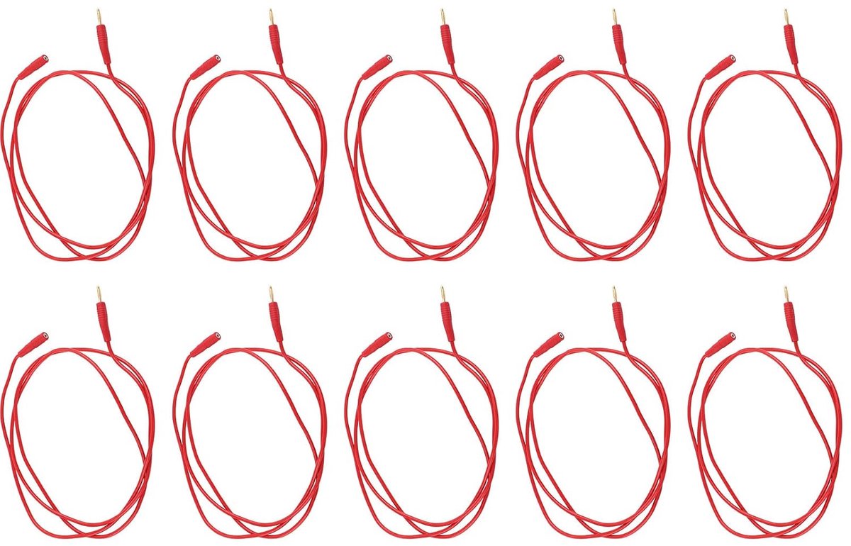 Bananenstekker testkabel - Meetkabel testkit - Auto diagnose testen - Messing en PVC constructie - 30V-60V 10A - Rood