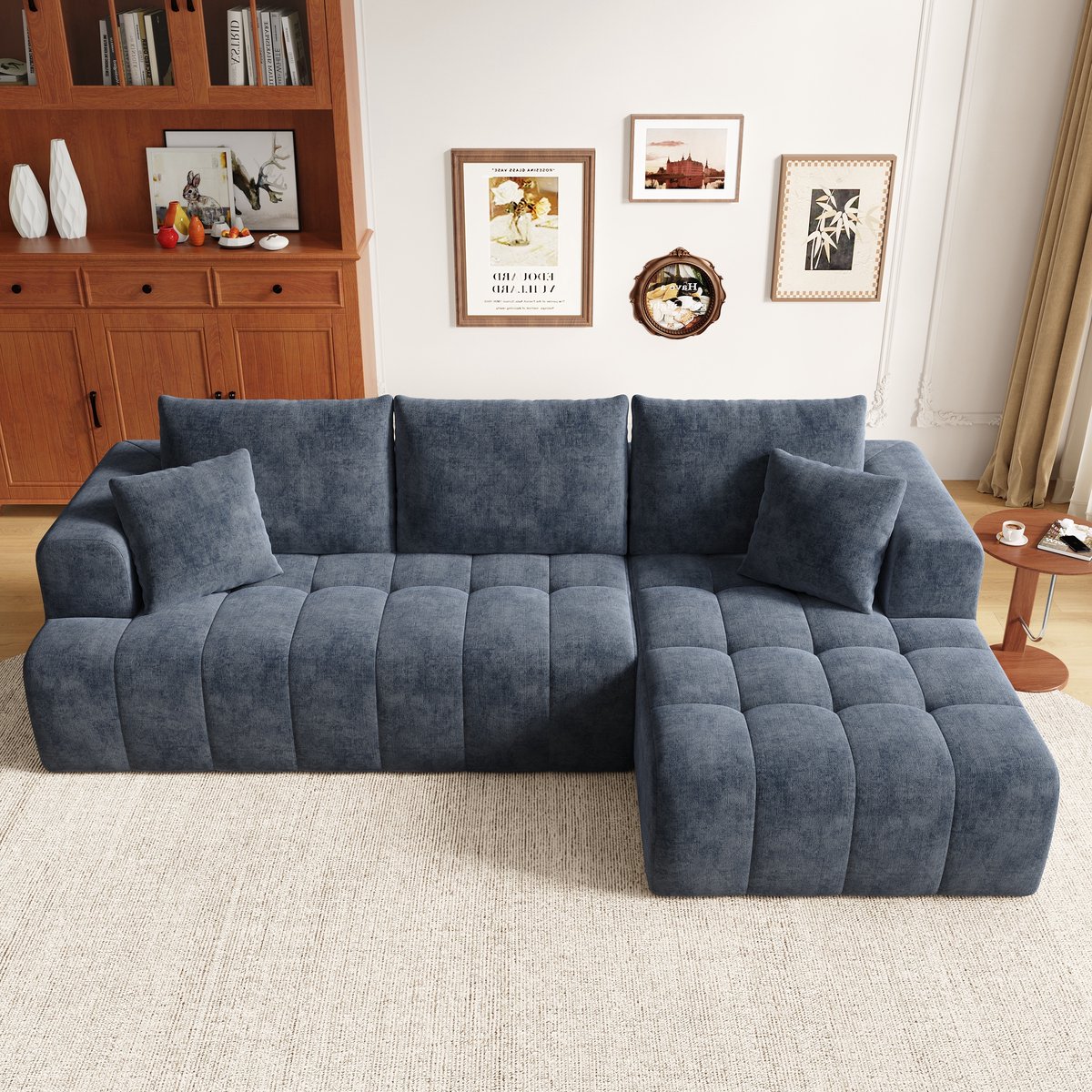 DESMIU Hoekbank 244,5 x 136 x 79 Cm - Modulair L-Vormig Zonder Montage - Voor Woonkamer En
