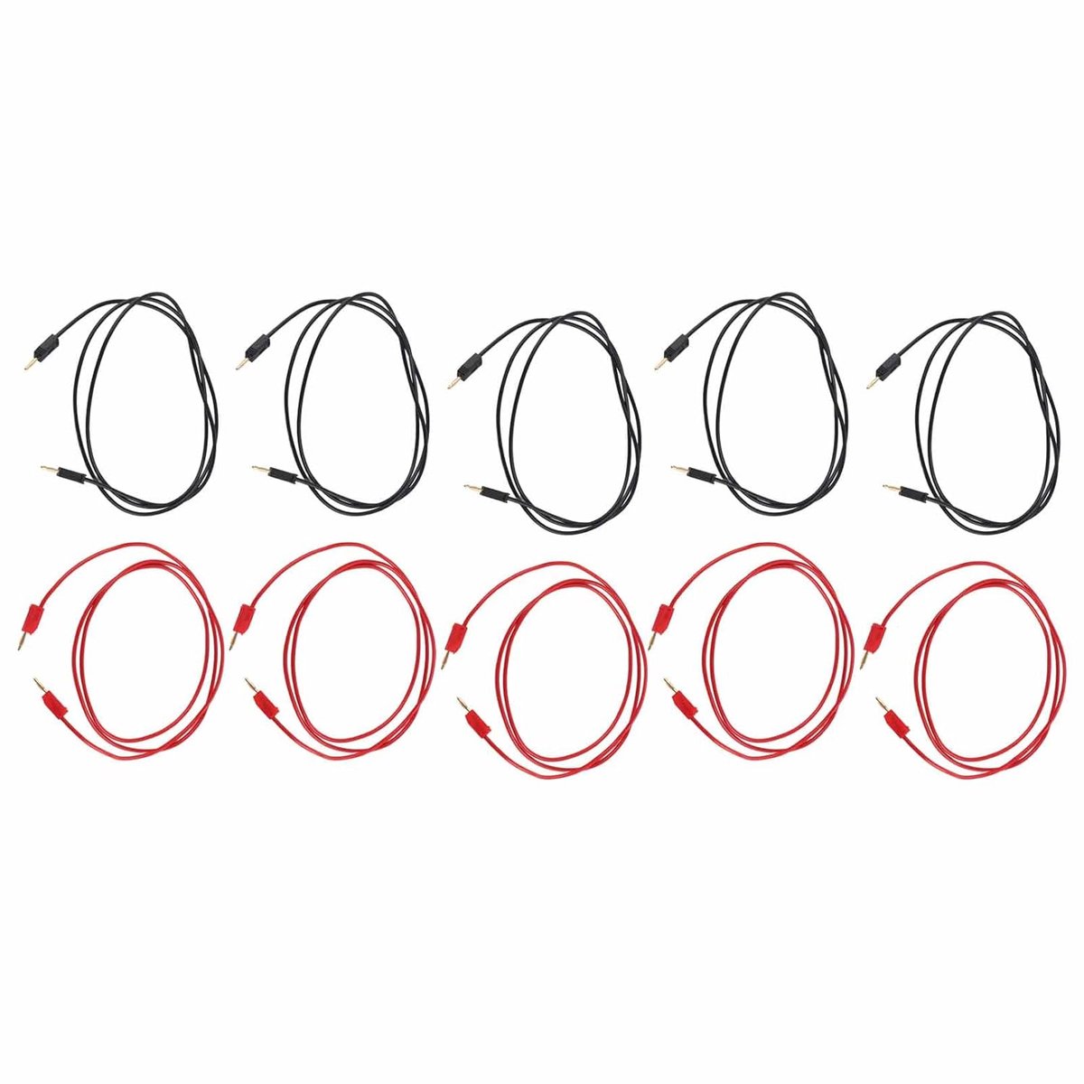 Bananenstekker Testkabels - Meetkabels Verguld - Elektrisch Testen - Hoge Geleiding Messing - 0.44 mm - Rood Zwart