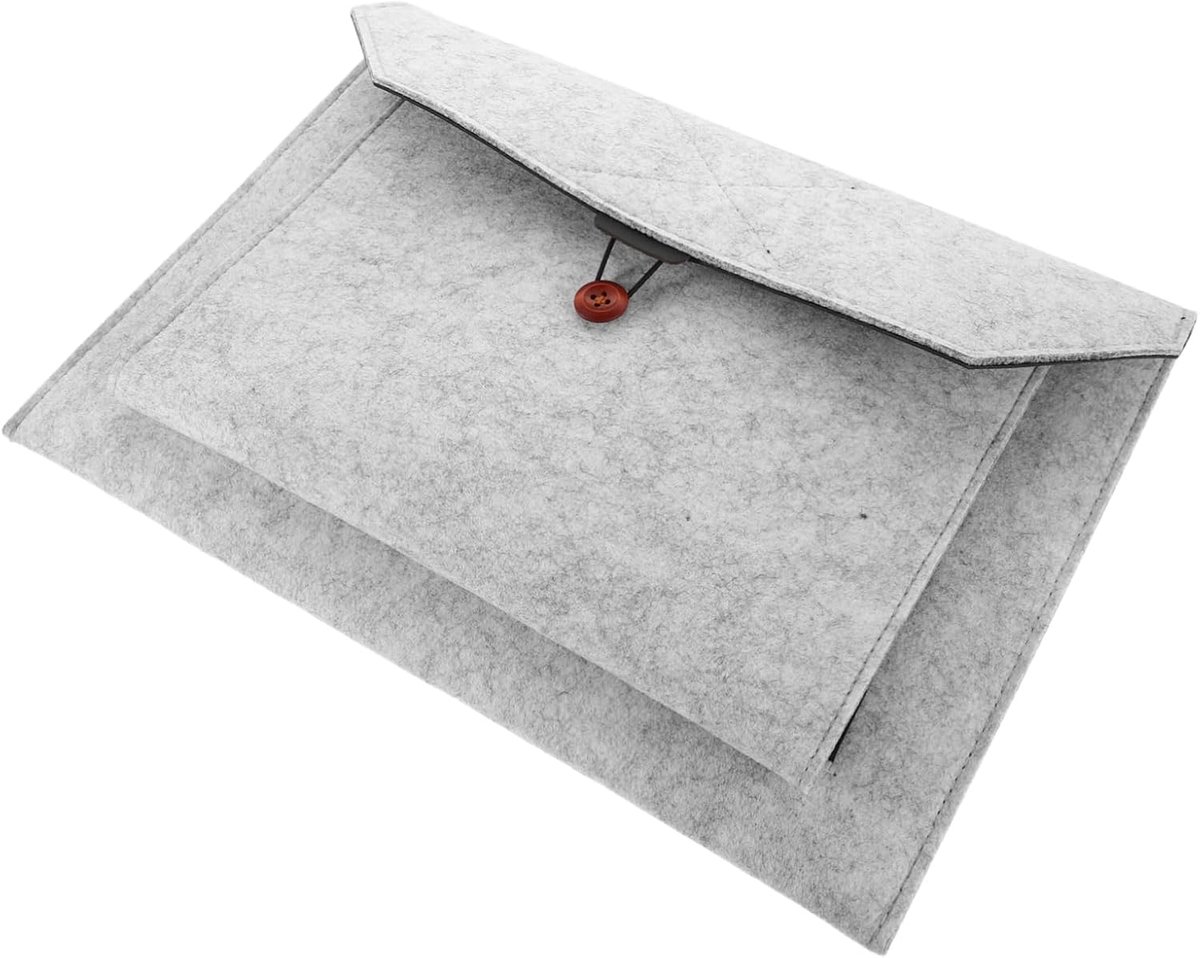 Laptoptas Tablethoes - Beschermhoes Computerhoes - Apparaten Beschermen - Lichtgewicht Viltmateriaal - 38 x 27 cm - Lichtgrijs