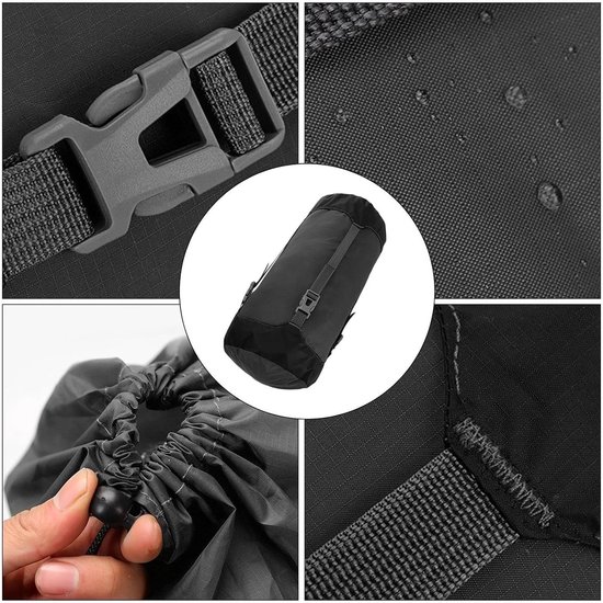 Slaapzak Opbergzak - Compressiehoes Tent - Kampeeruitrusting Opslag - Waterafstotend Nylon - Maat M - Zwart — afbeelding 3