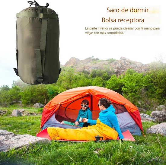 Slaapzak Tas - Opbergzak - Outdoor Avontuur - Scheurbestendig Materiaal - 10-25°C - Leger Groen — afbeelding 5