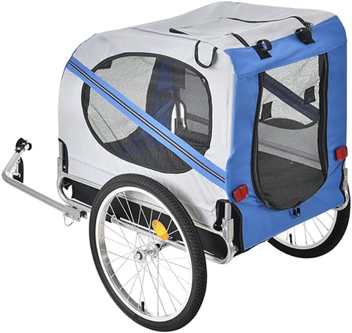 Hondenfietskar - Hondenkar Fiets Aanhanger - Veilig Vervoeren Huisdier - Gepatenteerde Tipproof Middenverbinding - Tot 15 kg - Blauw