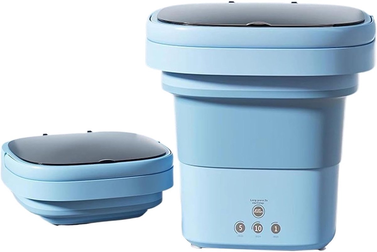 Draagbare Wasmachine Mini Wasmachine Snel Wassen Opvouwbaar Ontwerp 6 Liter Blauw