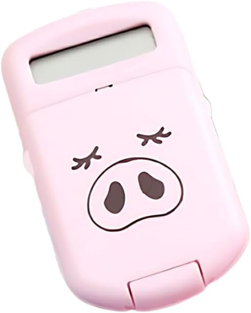 Rekenmachine - Mini rekenapparaat - Schoolwerk - Compact formaat - 6.2 x 3.7 cm - Roze