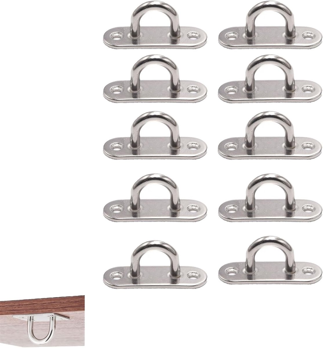 20 Stuks D-ringen voor Ankeren, Ideaal voor Kayaks, Trailers, Boten en Tenten