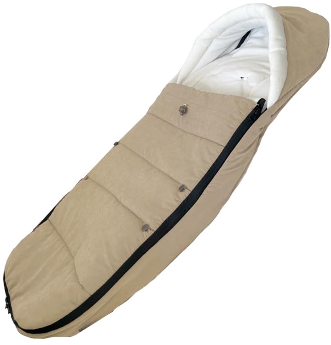 SnelShoppen - Universele Kinderwagen Voetenzak Beige - Warm en Windbestendig - Geschikt voor Babyzen YOYO, Stokke YOYO3, Bugaboo - Makkelijk Schoon te