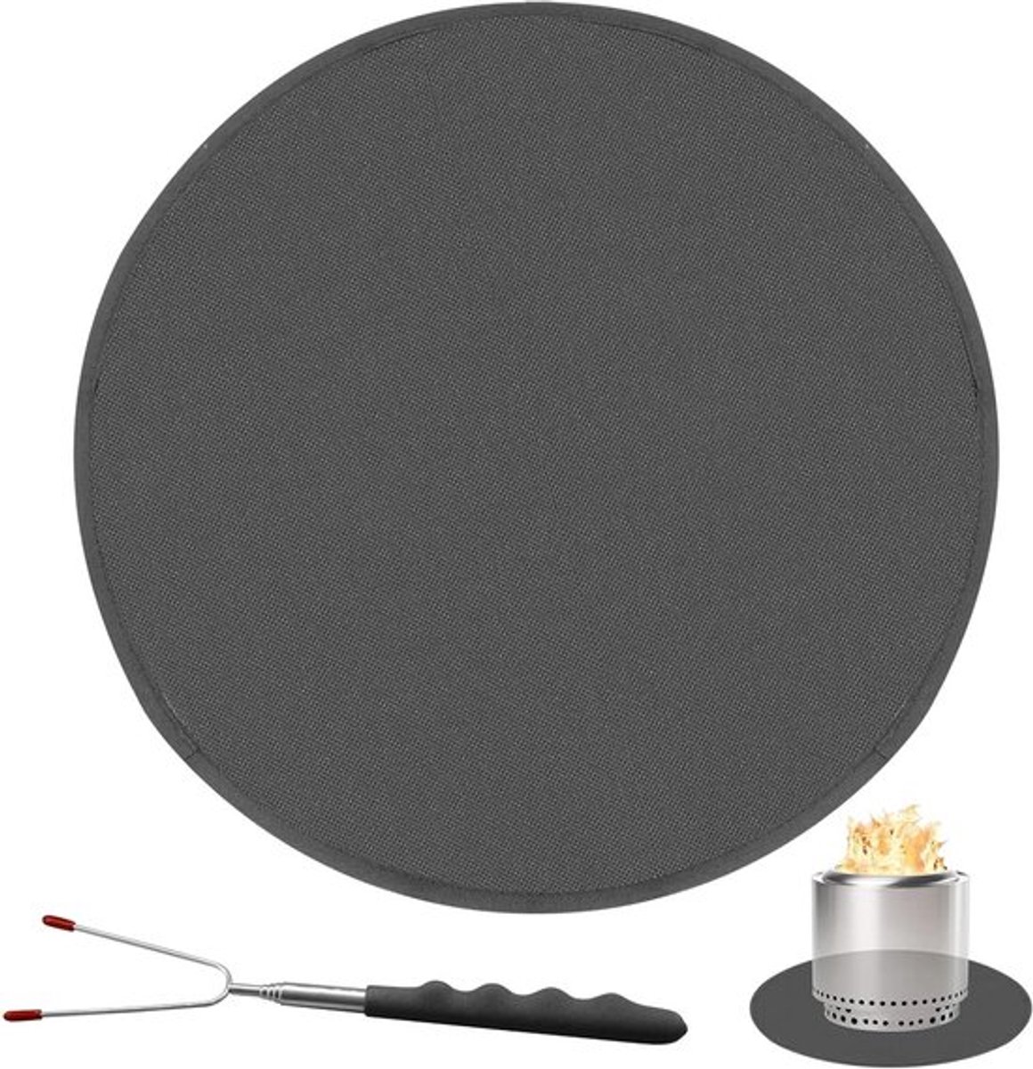 Verwarmingsmat voor onder de vuurkorf, hittebestendige BBQ mat, vuurvaste tafelmat voor buitengebruik, 5-laags bescherming tegen hitte en vlammen