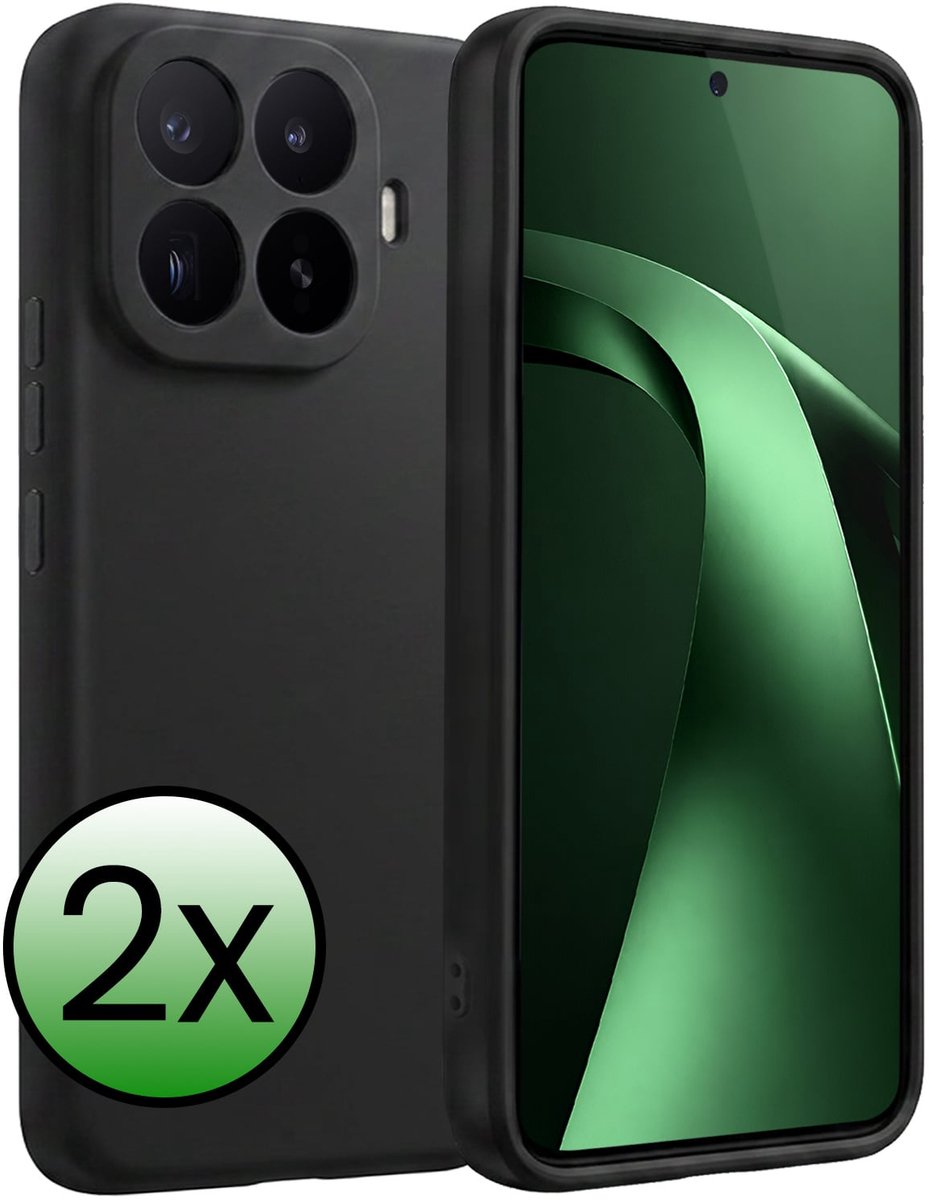 Hoesje 2 Stuks - Geschikt voor Xiaomi 17T Pro - Sterk & Shockproof - Case Siliconen - Back Cover - Telefoon Hoes - Zwart